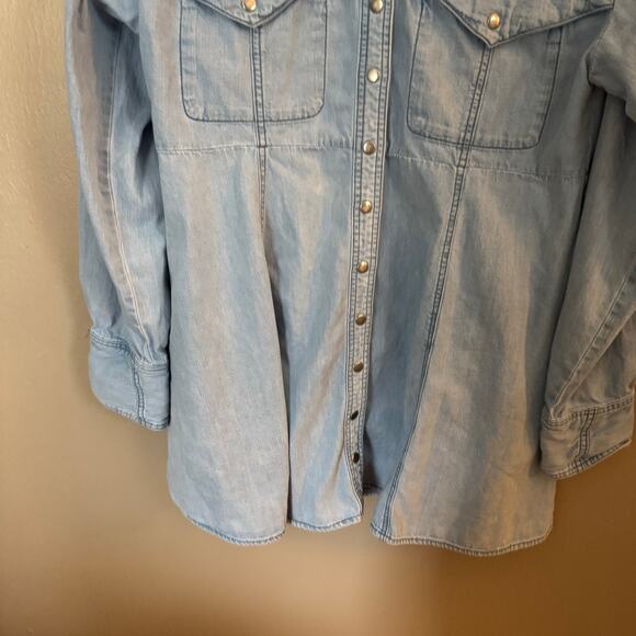 WE THE FREE Sammi Denim Mini Blue Size Medium Casual comfort long sleeve - Picture 4 of 8